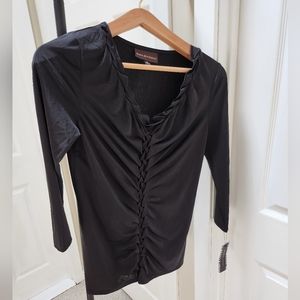 Black Ruffle Top XS